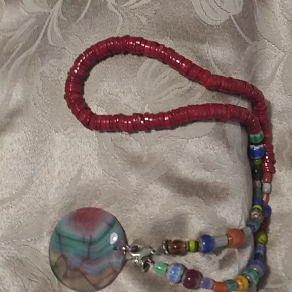 Multicolored and agate necklace - Picture 1 of 5
